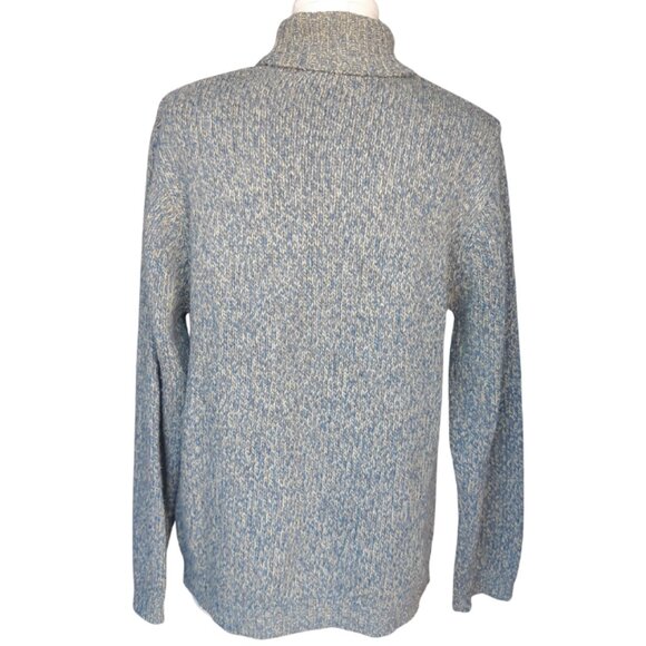 Nevada SZ L Turtle Neck Heavy Weight Sweater, Blue, Taupe & Cream - Picture 5 of 16